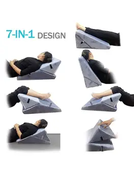 Memory Foam Wedge Pillow Adjustable Sleeping Incline Cushion Bed Wedge Cushion Elevating Leg Rest Pillow Comfortable Universal 1