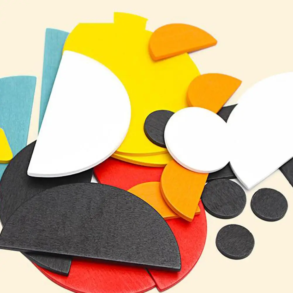Kuulee деревянная головоломка в форме животного Tangram, обучающая игрушка для детей, высокое качество, Детские интересные игрушки