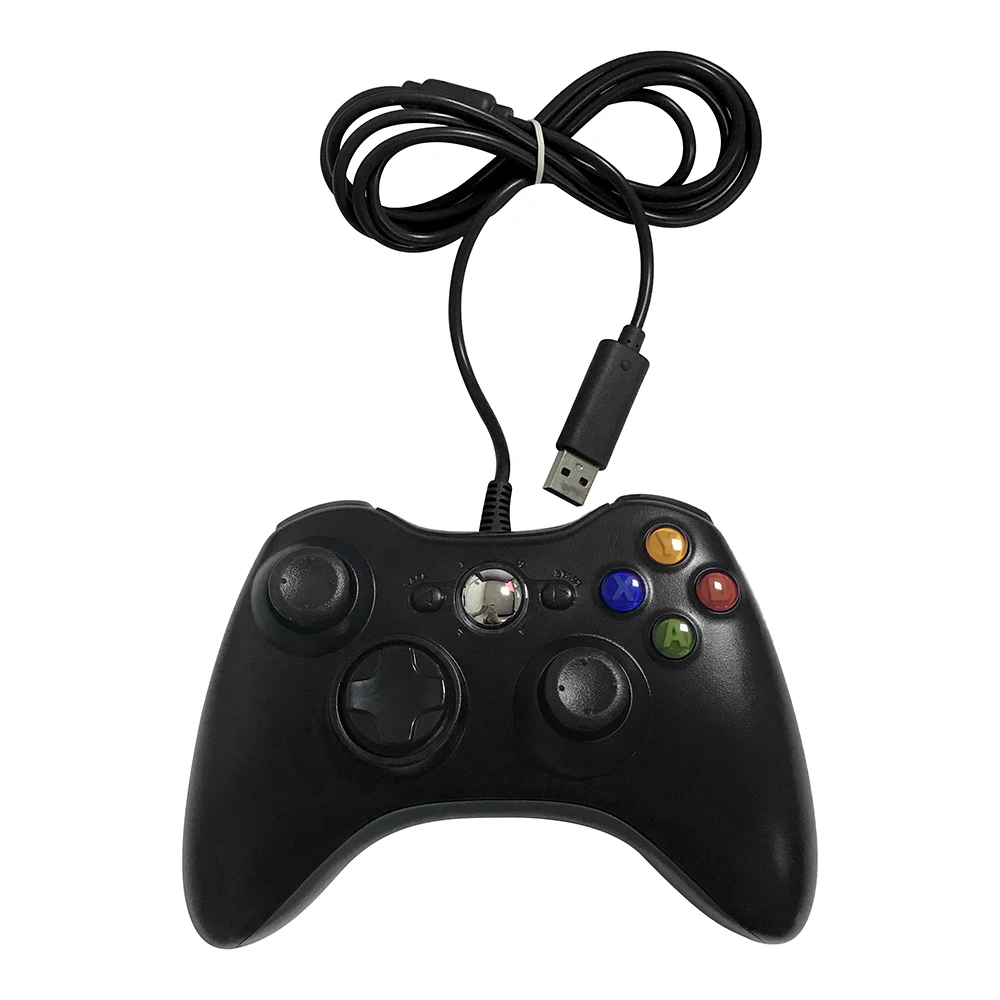 USB Проводная Gamepadfor Windows 7 8 10 геймпад для Xbox 360 Пульт дистанционного управления Джойстик для официальный Microsoft ПК контроллер - Цвет: Черный