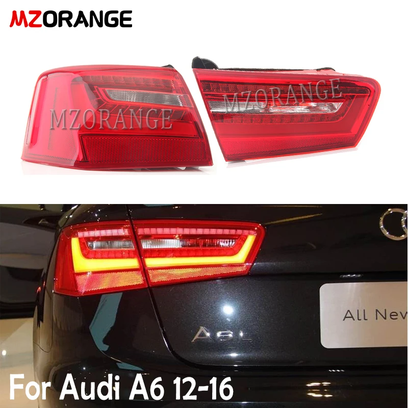  MZORANGE Rear Tail Light Red LED Outer Inner Tail Light Lamp Turn Signal Lamp For Audi A6 For C7 20 - 4000007138162