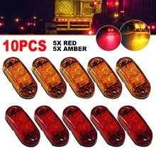 

10Pcs LED Car Side Marker Lights 2.5" Clearance Auto Lights for Trailer Truck Pickup RV Oval Signal Indicator Lamp Accessories