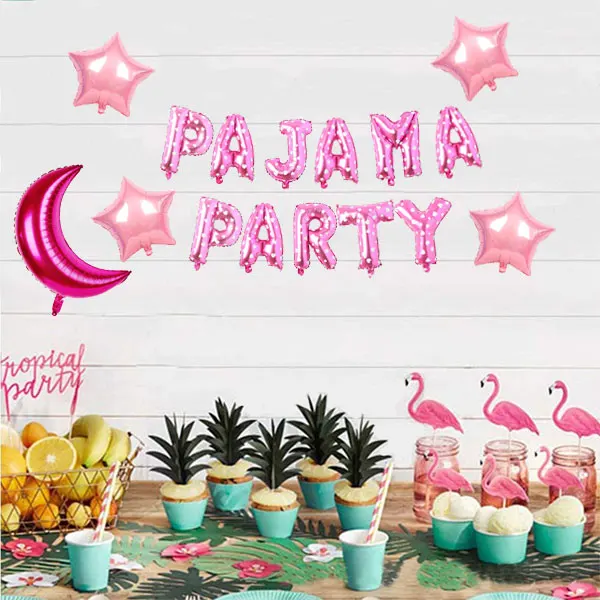 Sleepover Pajama Party Decorations for Girls and Women, Backdrop, Hot Pink  Balloon, Garland Kit, Night Party Supplies - AliExpress