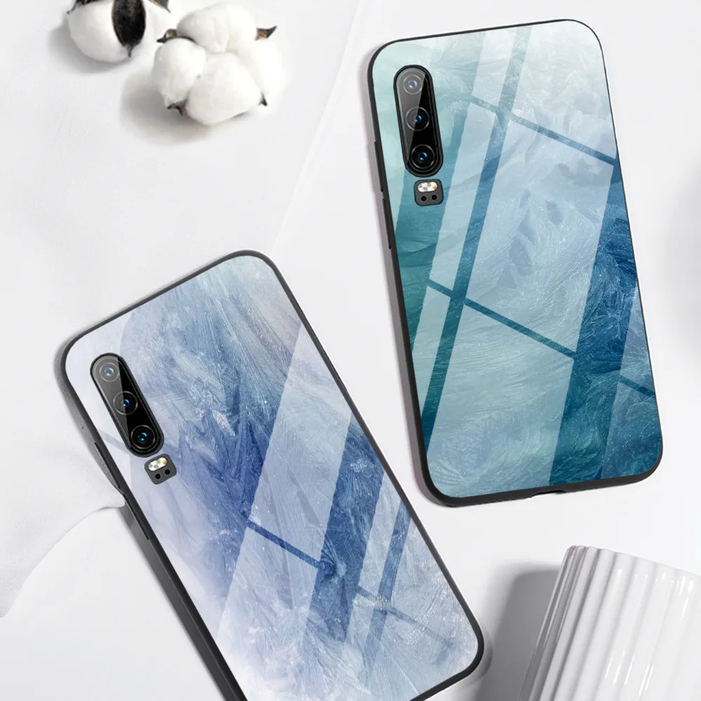 Цветной мраморный чехол для телефона huawei P30 P20 Lite Shookproof закаленное стекло чехол для mate 20 Lite Honor 9 10 Lite 8X MAX Nova 3