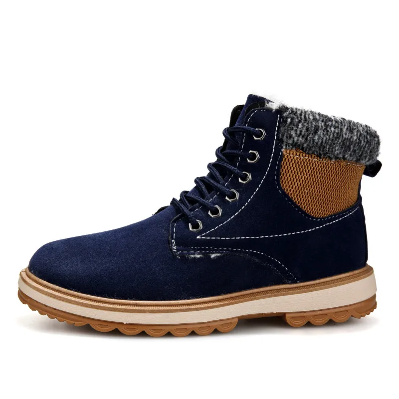 

Warm Fur Snow Boots Men Winter Shoes Mens Leather Shoe Ankle Cowboy Waterproof shose Man Motorcycle Casual Boot 2019 Footwear