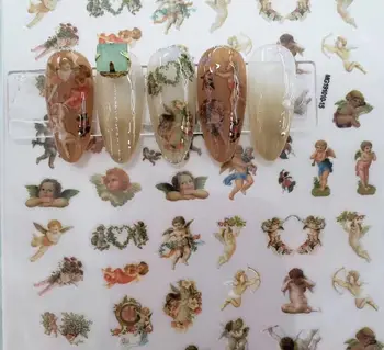 

1Pc Virgin Mary Jesus Christ 3D Nail Baby Angel Sticker Colorful Religious Series Self Adhesive Sticker Beauty Creative Tips TF3