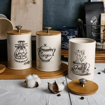 

3Pcs/Set Storage Tanks Kitchen Utensils Multifunction Tea Coffee Sugar Box Case