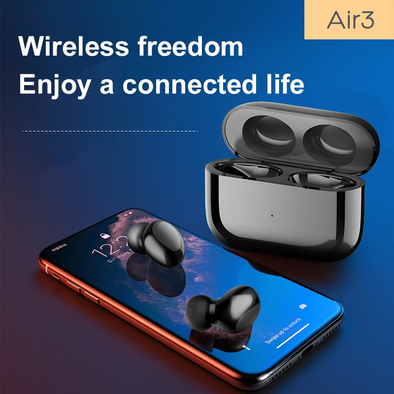 BOHM AIR 3 Wireless TWS Earphone Mini Bluetooth 5.0 Earbuds Sport Headset with charging BOX For xiaomi samsung smartphone