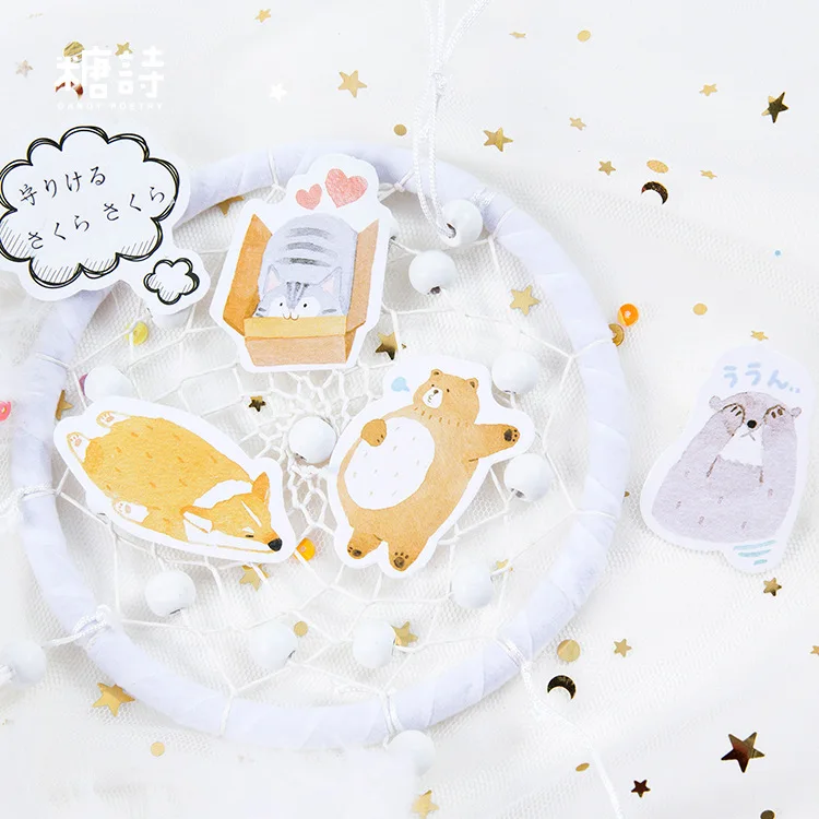 40 шт./компл. детские наклейки с надписью &quotЛенивец&quot упаковка наклеек &quot милые