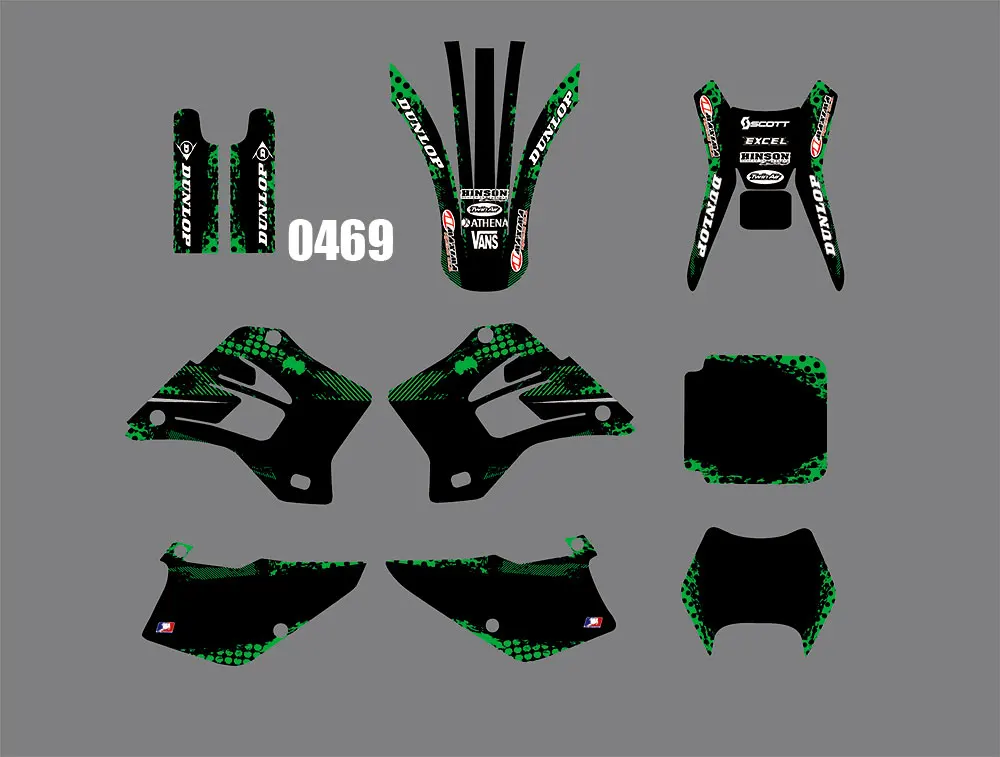 

3M 0469 Motorcycle Team Graphic & Backgrounds Decal Stiker Kits for Kawasaki KXD200 KXD220 1995-2008