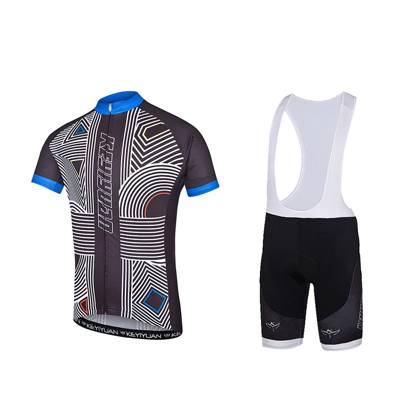 

KEYIYUAN Summer Men Short Sleeve Cycling Jersey Set Bicycle Cycle Clothing Suit Bike Sports Wear Conjunto Ciclismo Hombre