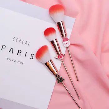 

Christmas Style Foundation Blush Brush Fan Brush Eyeshadow Brush Eyebrow Eyelash Comb Comfortable Cosmetic Brush Kit