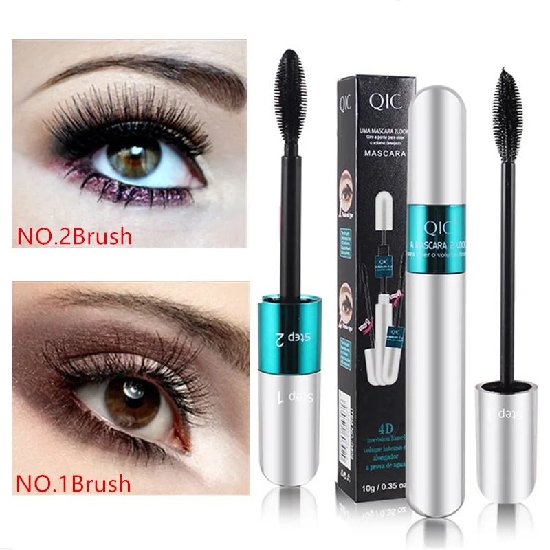 

Double Brush Mascara 3D Mask Roll Mascara Gloss Silver Tube Mascara Fashion Mascara Professional Eye Makeup Eyelash Makeup