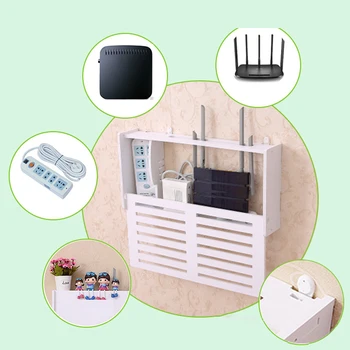 

Box Wifi Router Storage Wall Shelf Wireless Bracket Organizer Cables Hanging