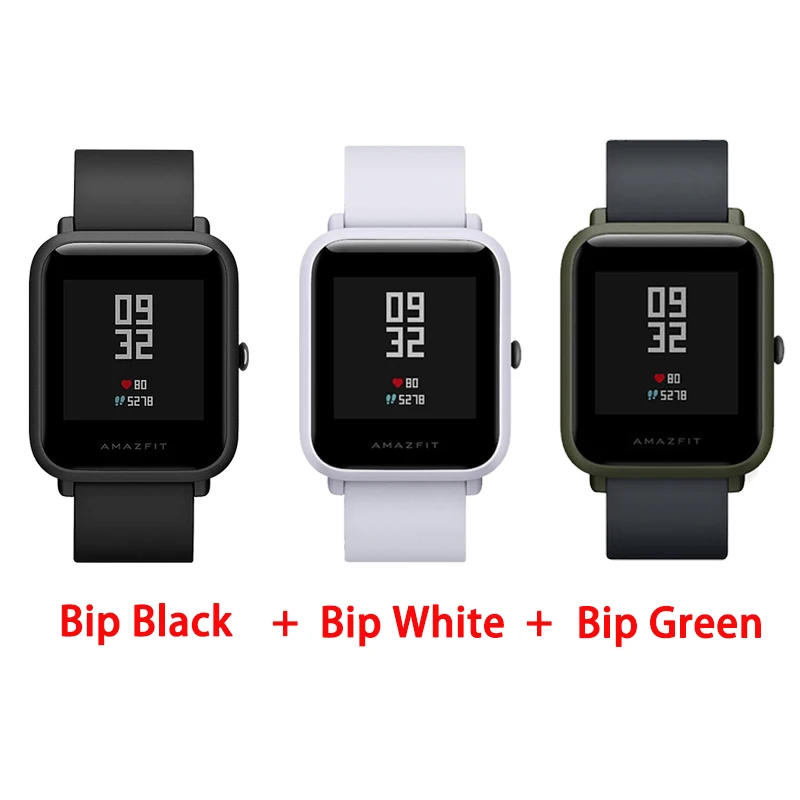 B add W add G Смарт-часы Amazfit bip с английским/испанским/русским мультиязычным спортом, глобальная версия фитнес-часов - Цвет: B add W add G