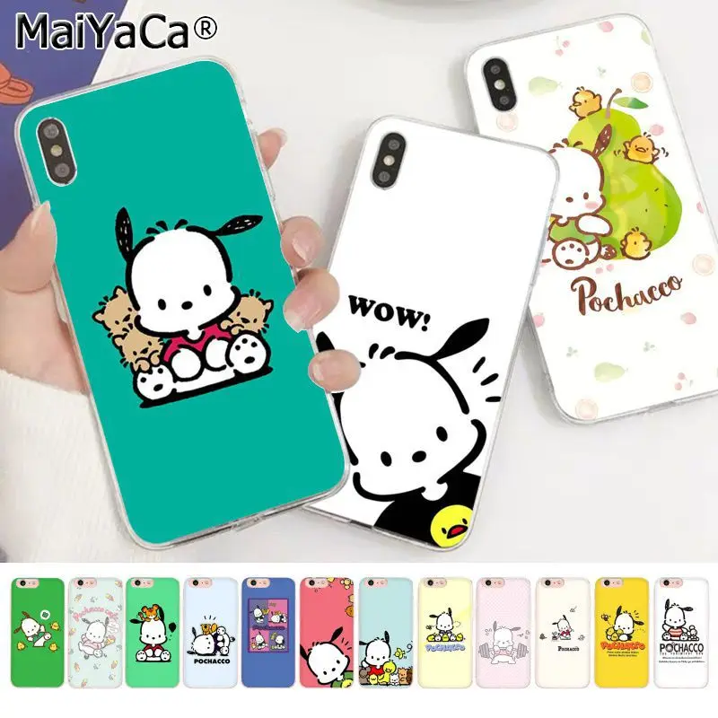

MaiYaCa Cute cartoon Pochacco Transparent TPU Phone Cover for Apple iphone 11 pro 8 7 66S Plus X XS MAX 5S SE XR fundas Cover