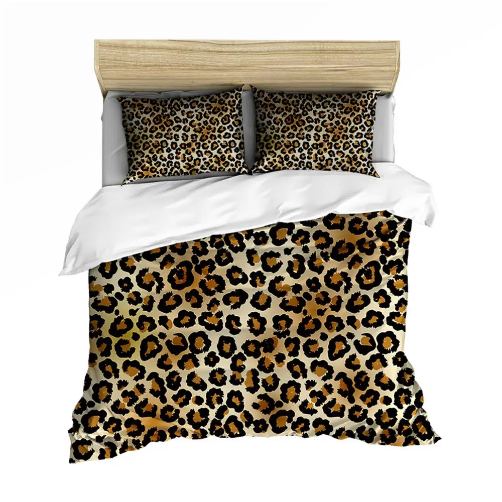 

Bedding set leopard print luxury bedding cotton cloth set leopard print Quilt Cover Bedding Set Double / full / Queen / king siz