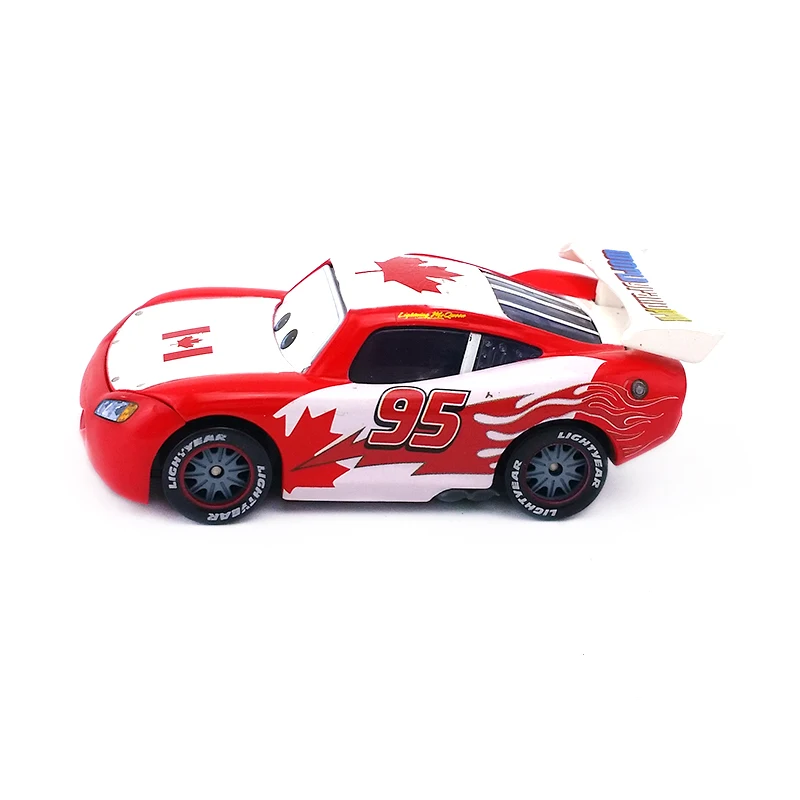 Disney Тачки № 95 Lightning Mcqueen Канада узор 1:55 Diecast металлические игрушечный автомобиль