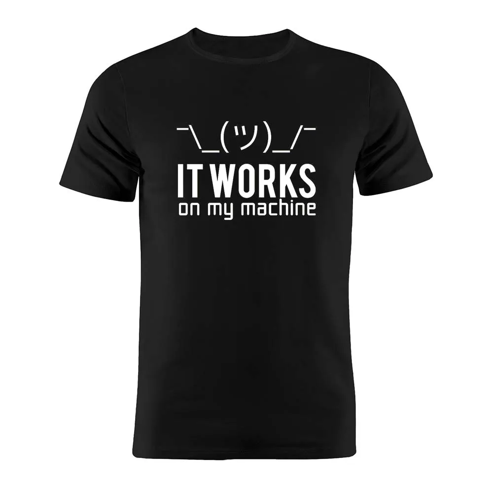 100% Cotton Unisex T Shirt Coder Developer Programmer Jokes It Works on ...