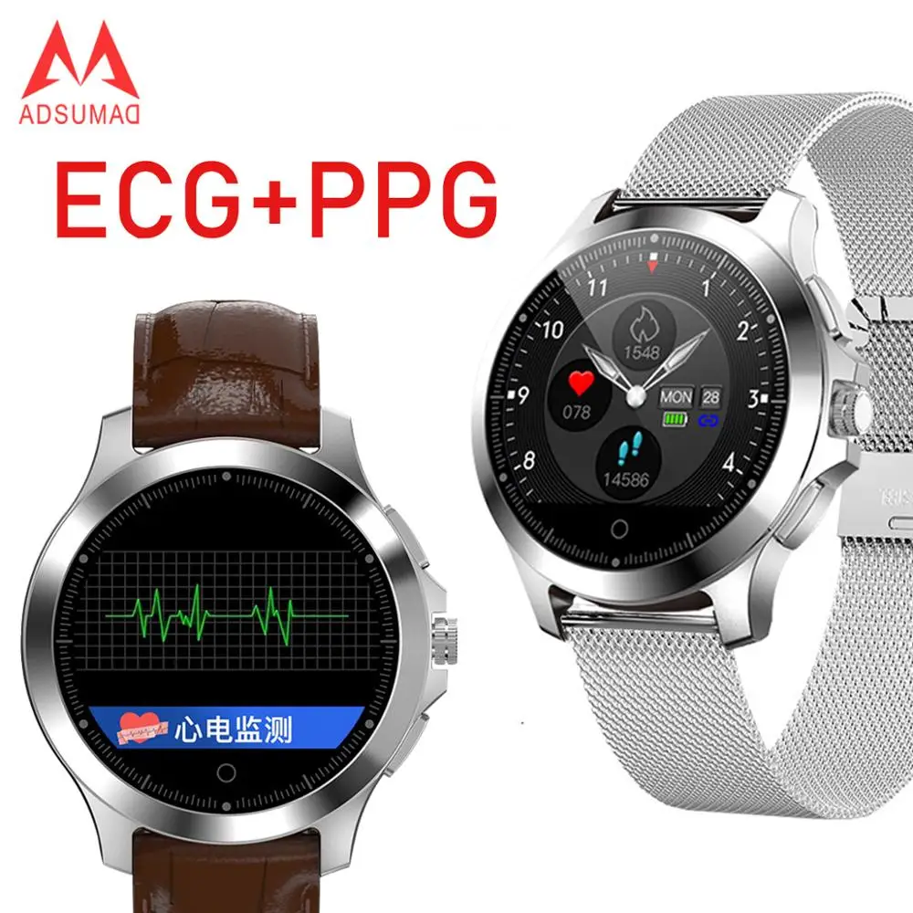 W8 Смарт-часы ECG+ PPG монитор сердечного ритма фитнес-часы-трекер IP67 водонепроницаемый смарт-браслет «Умные» часы кожа Watc
