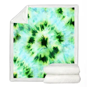 

Tie dye Blanket Green Blue Tie Dye Throw Blanket Fresh Style Sherpa Fleece Blanket Soft Cozy Plush Blanket For Bed Sofa Blanket
