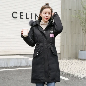 

new 2020 winter down cotton jacket women long coat parkas thickening Female Warm Clothes Rabbit fur collar down jacket T69