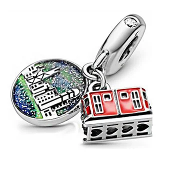 

Fit Original Pandora Charms Bracelets 925 Silver Pendant Hong Kong Peak Tram Dangle Charm Beads DIY Jewelry Berloque