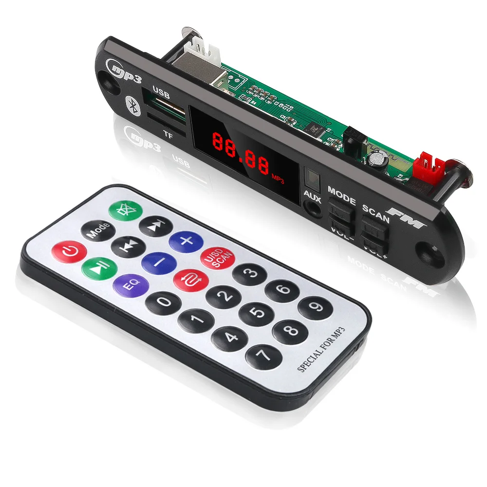 MP3 модуль 5 в 12 В Автомобильный Bluetooth WMA USB/SD/FM/AUX декодер плата пластина аудио