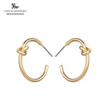 YMYW, корейская мода, простые серьги с галстуком, геометрические, золотые, металлические, серьги-гвоздики, Ретро стиль, подвески для женщин, вечерние, ювелирное изделие, подарок