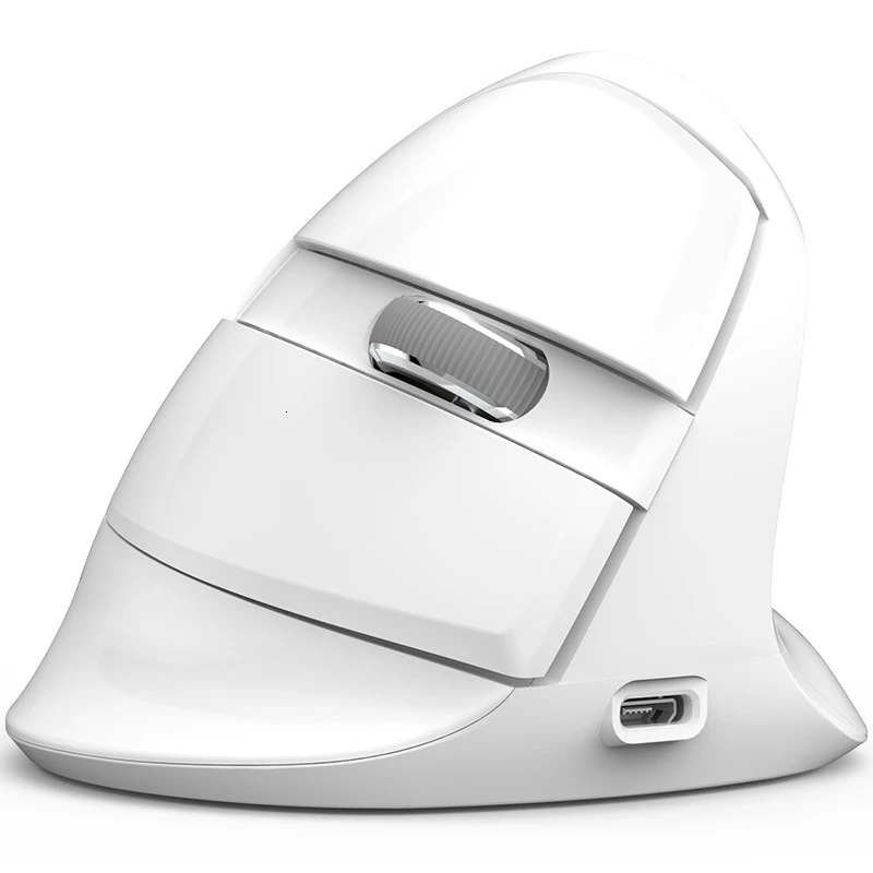 White Delux M618 Мини Bluetooth+ Usb беспроводной двойной режим Вертикальная эргономичная компьютерная мышь перезаряжаемая оптическая Бесшумная RGB 3d PC Mause - Цвет: White