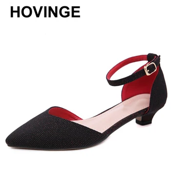

HOVINGE2019 spring autumn new mother fashion shoes oversized low-heeled shoes party women shoes Office lady pumpsE071