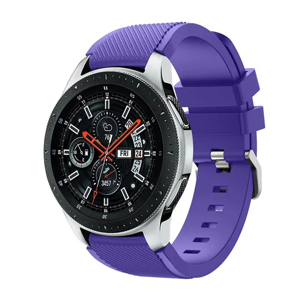 Фиолетовый Силиконовый ремешок для часов для samsung galaxy Watch 46 мм спортивный сменный Браслет 22 мм для gear S3 Frontier/Classic - Цвет: Фиолетовый