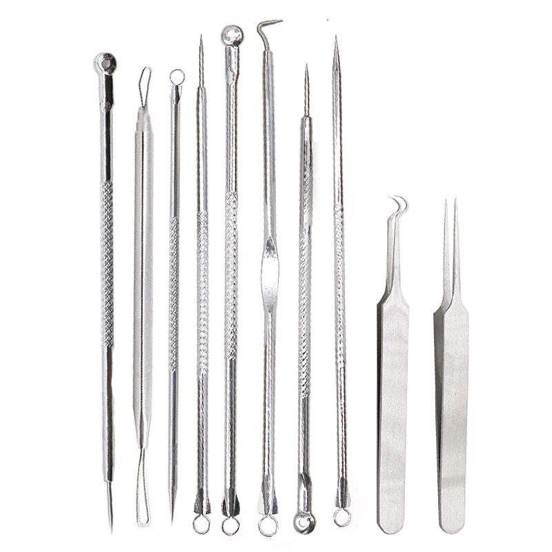 

Stainless Steel Acne Extractor Removing Tool Face Skin Care Blackhead Pimple Remover Blemish Comedone Extractor Acne Needle Kit