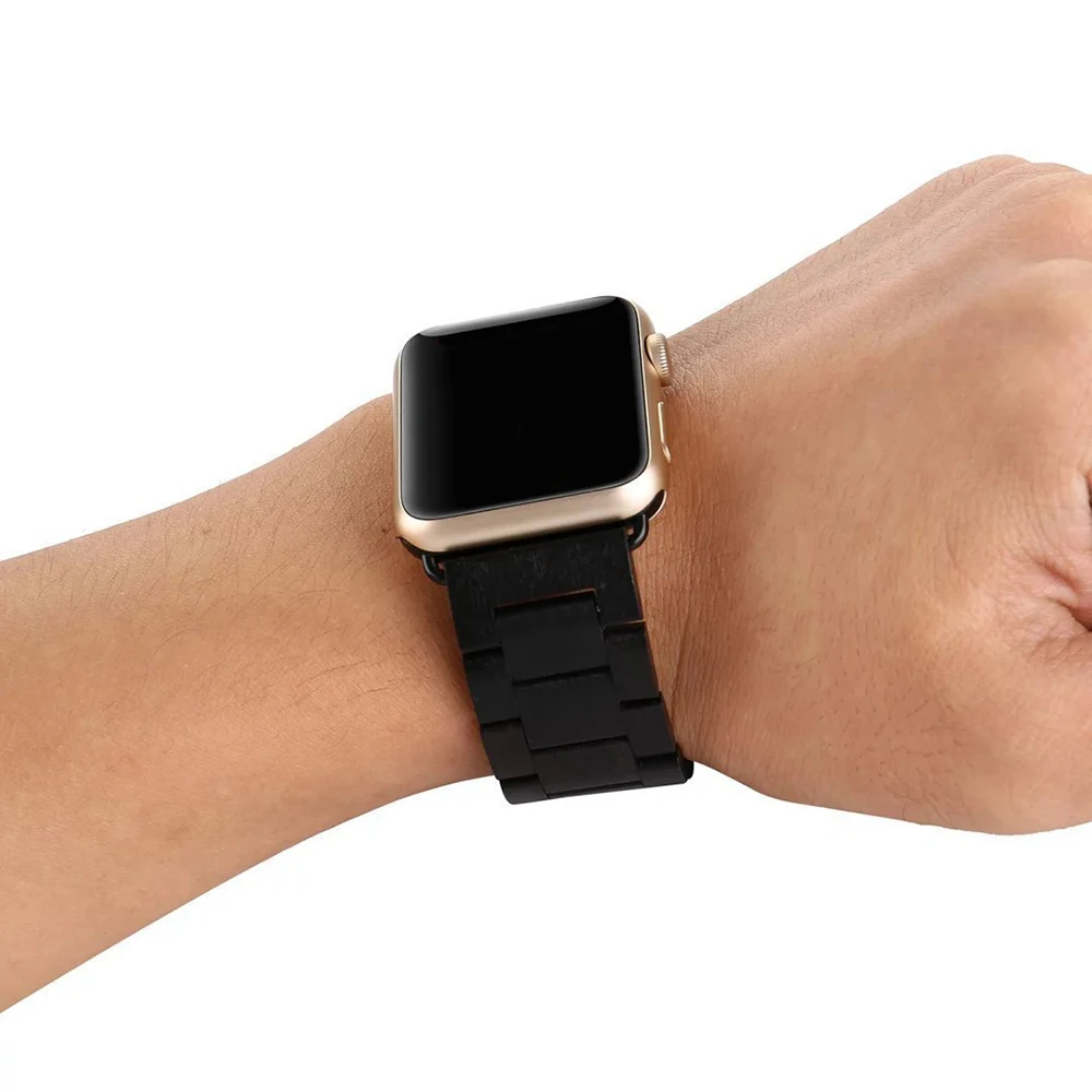 Деревянный браслет для apple watch 4 band 44 мм 40 мм Высокое качество цельная древесина часы ремень для iwatch 3 2 1 38 мм 42 мм петли аксессуары