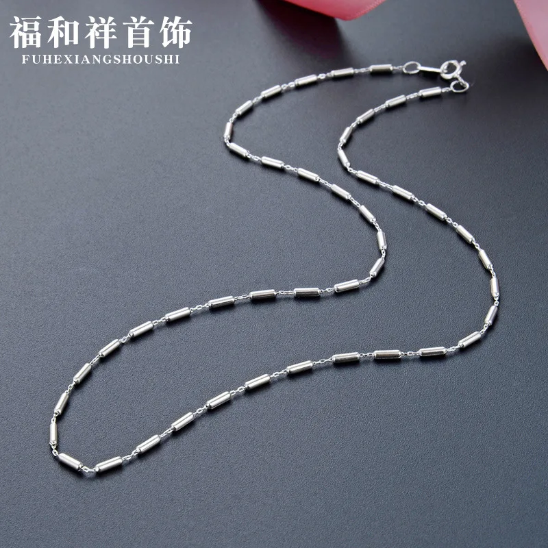 

Korean-style Creative 925 Sterling Necklace 25 Car Flower Cross Package 1.6 Shiny Side Close Column Women's Choker Fashion Parts