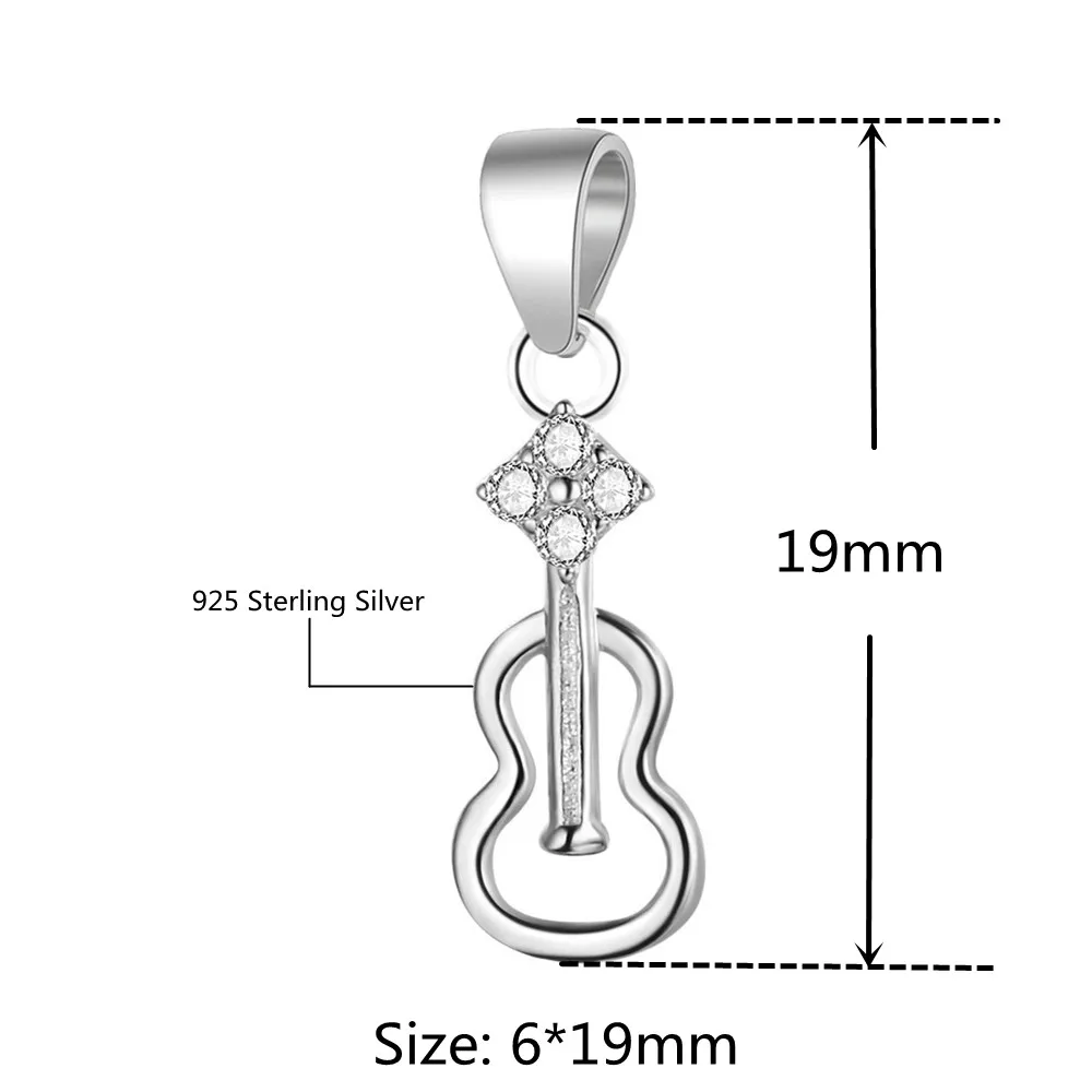 HMSFELY 925 пробы серебряный шарм кулон Гитара DIY Шарм браслет аксессуары Музыка болтаются ювелирные Подвески для изготовления
