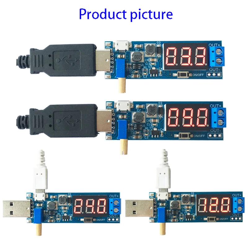 Повышающий понижающий преобразователь USB понижающий модуль питания цифровой ЖК-дисплей настольная плата питания регулируемый выход 3 Вт 5 В до 3,3 В 9 в 12 В 24 В