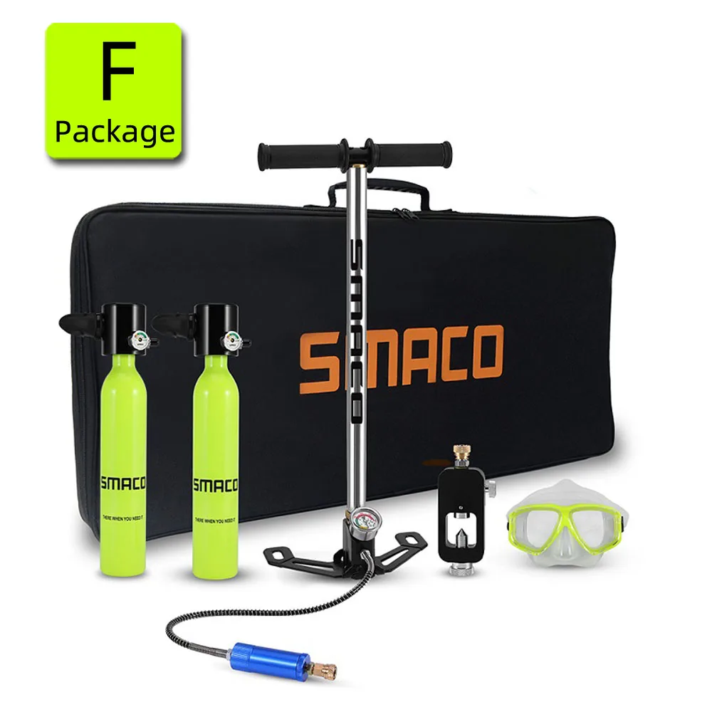 Package F2 SMACO S300 Diving Equipment Mini Scuba Valve 0.5L Diving Cylinder Scuba Oxygen Tank for Snorkeling Underwater Swimming Breathing - Цвет: Package F2