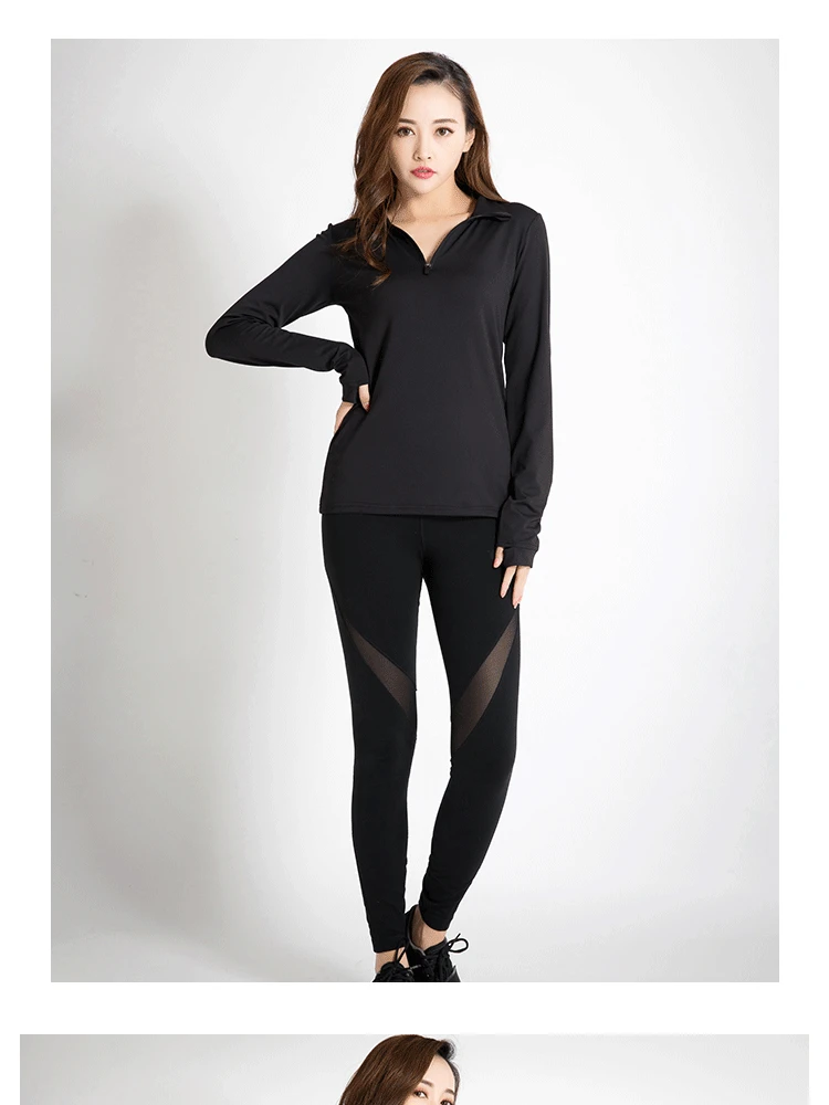 Одежда Осень/Зима уличная куртка с длинным рукавом Фитнес Бег женская половина молнии Фитнес Женская одежда