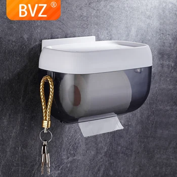 

BVZ Waterproof Wall Mount Bathroom Paper Holder Shelf Napkin Holder Toilet Paper Tray Roll Paper Tube High Quality