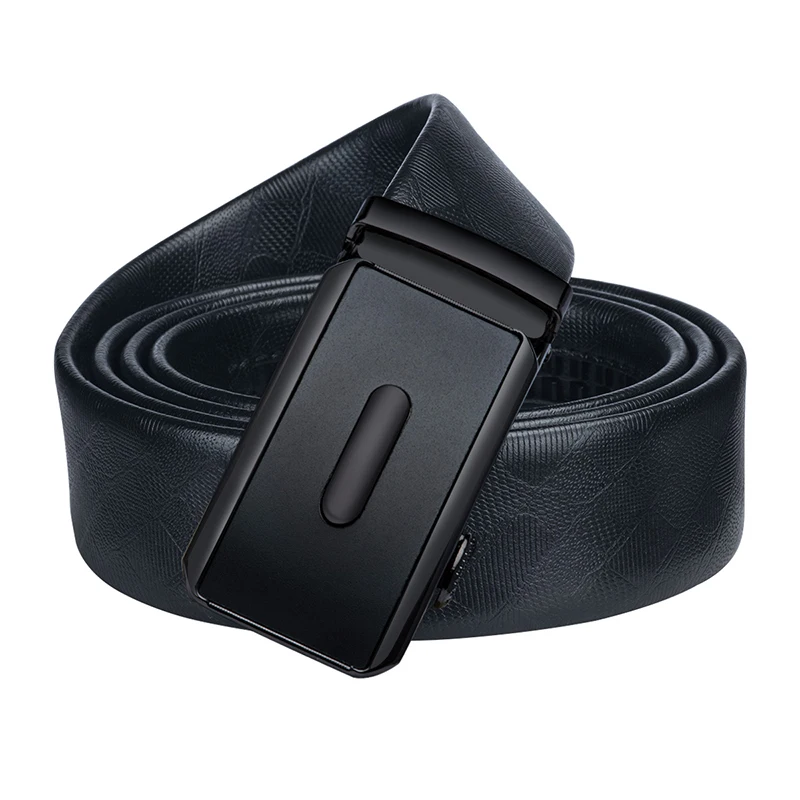 DK-0007-DE-A Hi-Tie Роскошные Брендовые мужские дизайнерские ремни для мужчин формальный черный кожаный ремень для костюма Бизнес Автоматическая пряжка ремень 160 см PD-0081 - Цвет: DK-0007-DE-A