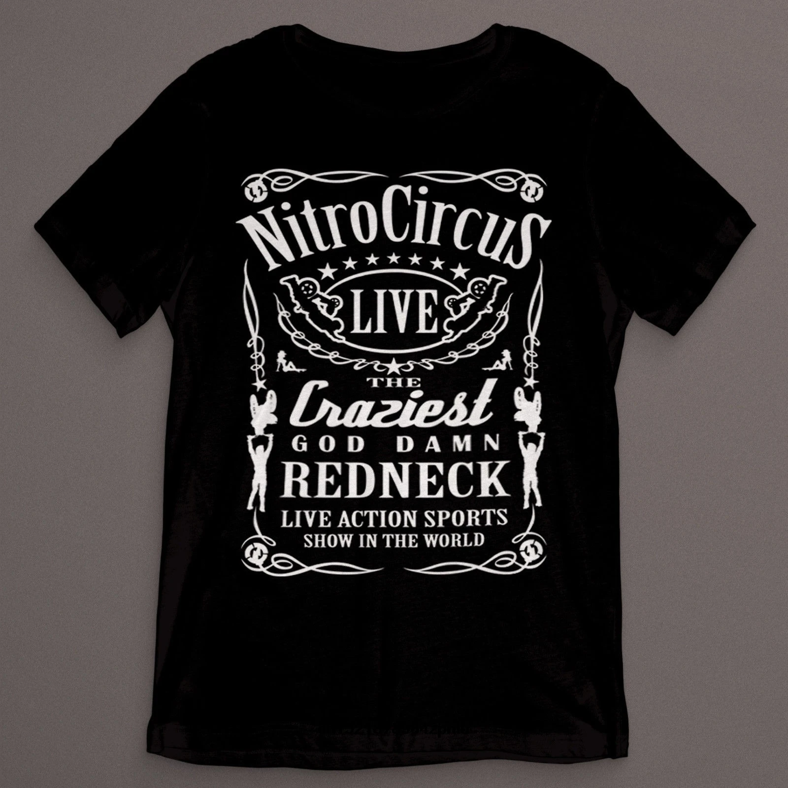 Мужская футболка Nitro Circle Redneck Label черная забавная Футболка с принтом новинка wo для