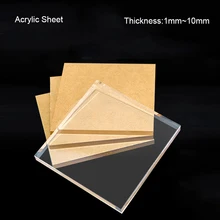 

Transparent Acrylic Sheet PMMA Clear Plexiglass Plate Organic Glass Polymethyl Methacrylate Plastic Board For DIY Thick 1-10mm