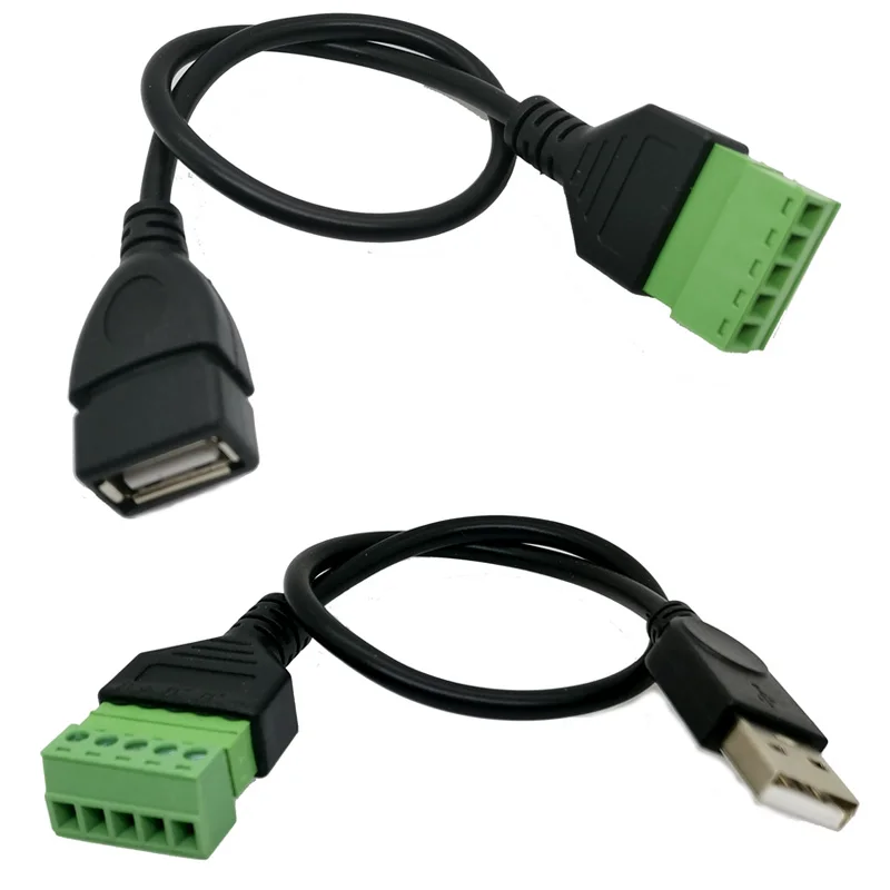 USB 2,0 Женский B Micro usb mini usb type-C Мужской до 5 Pin женский болт винтовой разъем с экранированной клеммой Кабель-адаптер 1 фут