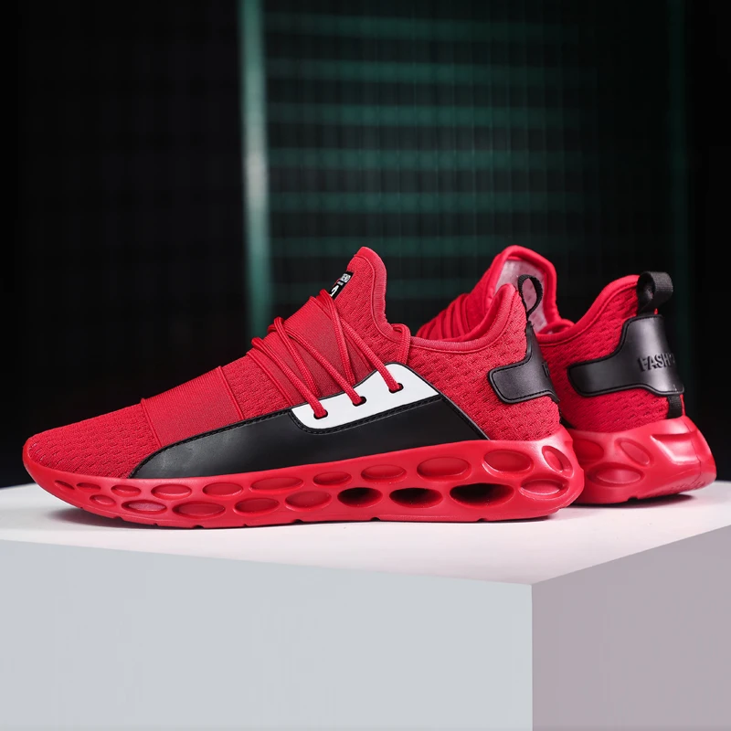 Мужские дышащие кроссовки из сетчатого материала; спортивная обувь Атлетическая для активного отдыха для бега; обувь для фитнеса; большие Size39-46 - Цвет: Золотой