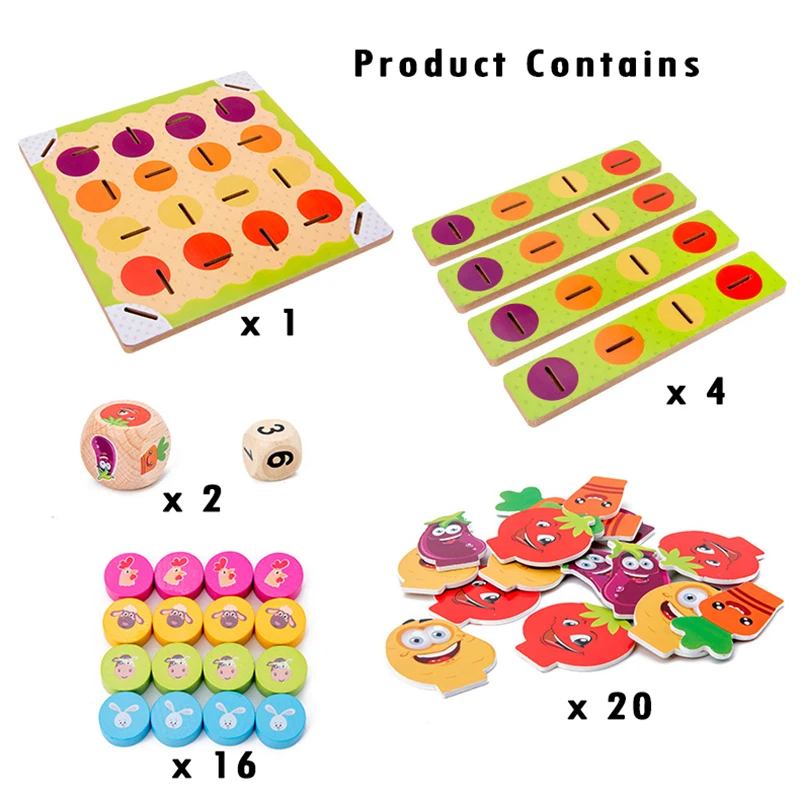 Logical Thinking Board Games Children Interactive Toys Double-sided Chess Board Family Party Fun Games Educational Wooden Toys