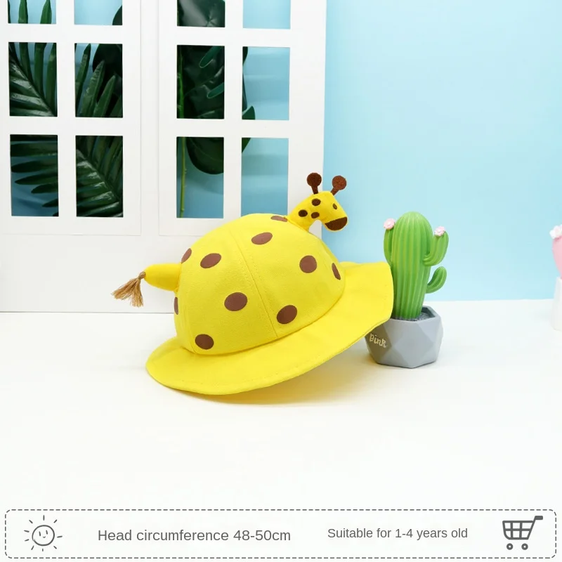 

Children's Fisherman Hat Small Pot Hat Giraffe Summer New Sunscreen Sun Hat Boy Girl Cute Hat Baby Bonnet Cotton Kids Hats
