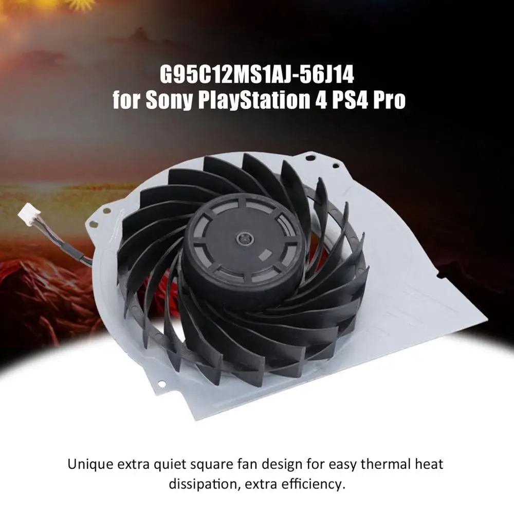 

For Sony PlayStation 4 PS4 Pro Internal Fan G95C12MS1AJ-56J14 12VDC 2.10A Game Machine Built-in Fan Repair Parts