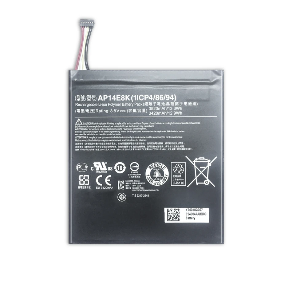 Для acer Iconia One 7 B1-750 перезаряжаемый литий-полимерный Tab сменный аккумулятор AP14E8K 3520 мАч аккумулятор+ бесплатный инструмент+ номер отслеживания