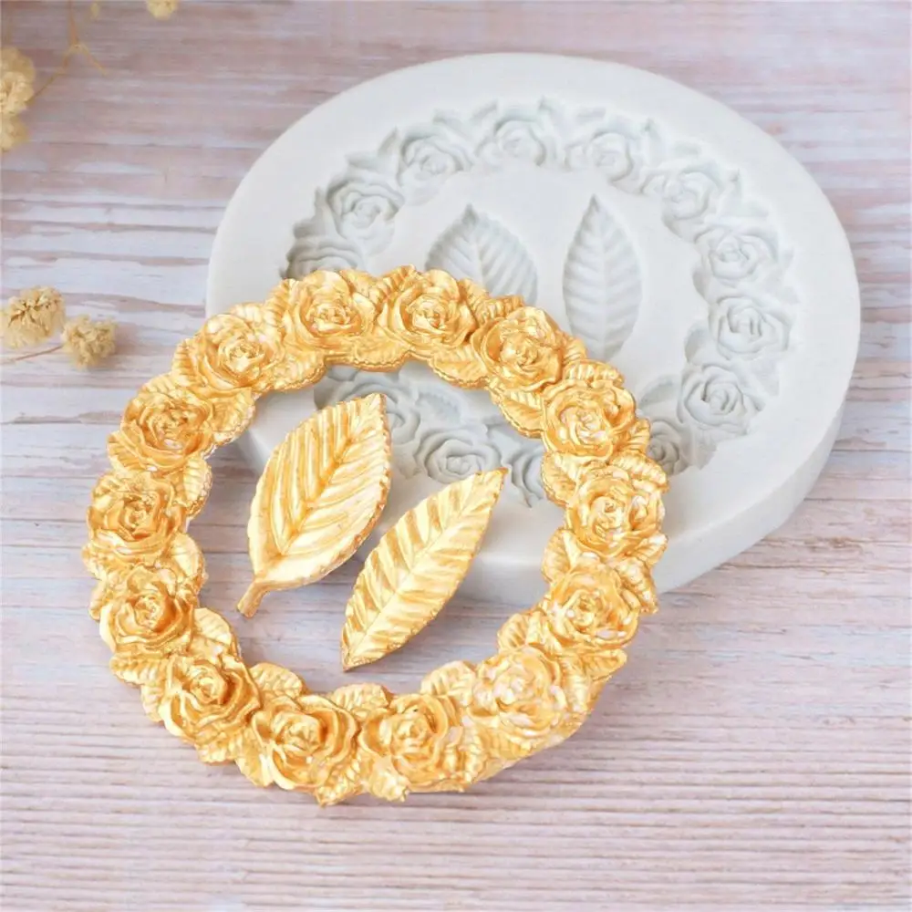 

Цветы Листья garlandEuropean-стиль декоративный шаблон силиконовой формы помадки формы для украшения торта инструменты шоколадная мастика