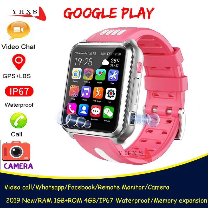  Smart 4G GPS Kids Student Bluetooth Music Camera Wristwatch Whatsapp Video Call Monitor gps Tracker